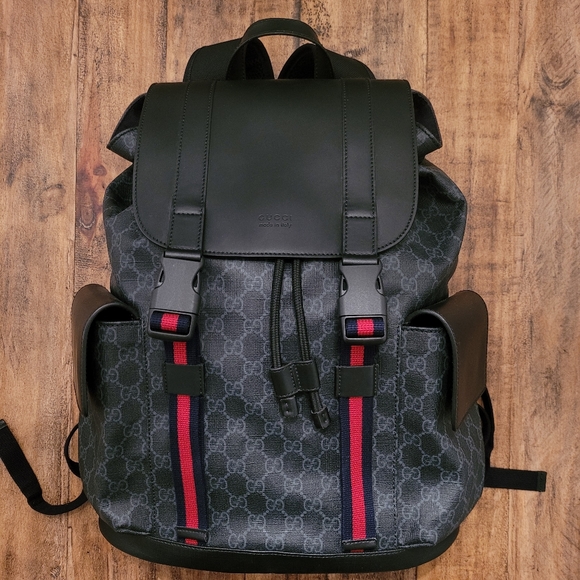 Gucci Other - GUCCI Black/Grey Supreme Canvas Backpack- available in store $2,250 + tax
